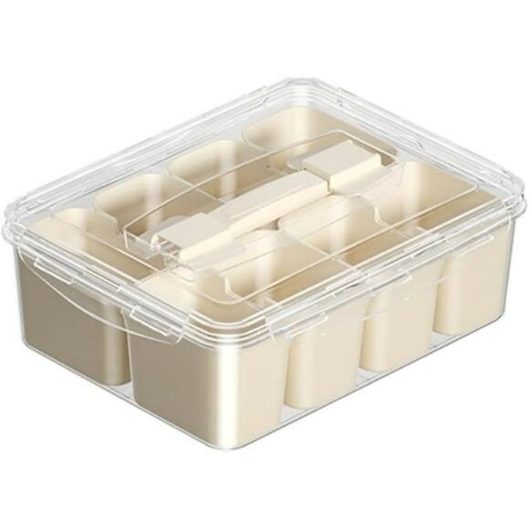 Kitchen storage container with 8 partition boxes airtight seasoning snack fruit - Picture 8 of 8